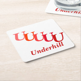 Posavasos Cuadrado De Papel Monstruo de papel - Nombre e iniciales