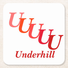 Posavasos Cuadrado De Papel Monstruo de papel - Nombre e iniciales