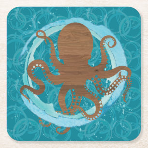 Posavasos Cuadrado De Papel Monstruo de papel Octoasis