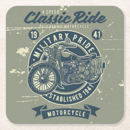 Posavasos Cuadrado De Papel Monstruo de papel para diseño de motocicletas mili