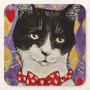 Posavasos Cuadrado De Papel Monstruo de papel para gato