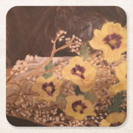 Posavasos Cuadrado De Papel Monstruo/ Flores con un registro