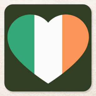 Posavasos Cuadrado De Papel Monstruo irlandés Heartflag cn