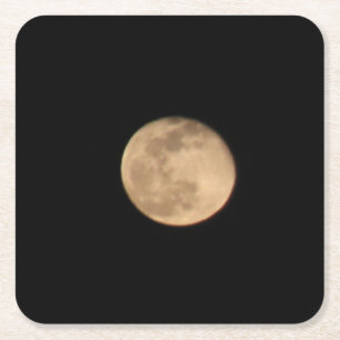 Posavasos Cuadrado De Papel Monstruo para bebidas de luna llena