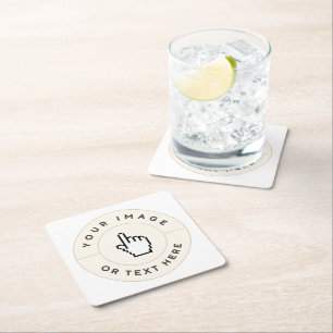 Posavasos Cuadrado De Papel Monstruo - Personalizado (añadir imagen/texto)