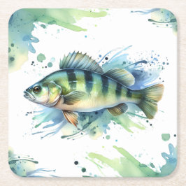 Posavasos Cuadrado De Papel Monstruo - Serie acuarela: Percha