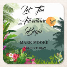 Montaña, bosque y atardecer