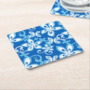 Posavasos Cuadrado De Papel Montaña de papel ALOHA HAWAII (BLUES)