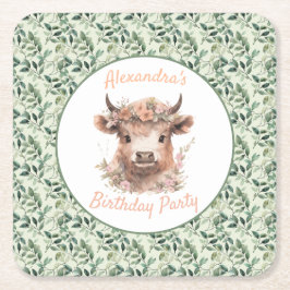 Posavasos Cuadrado De Papel Montaña de papel de vaca Highland