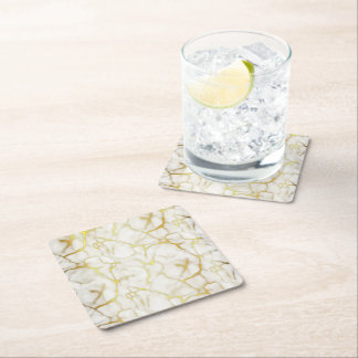 Posavasos Cuadrado De Papel Montaña dorada