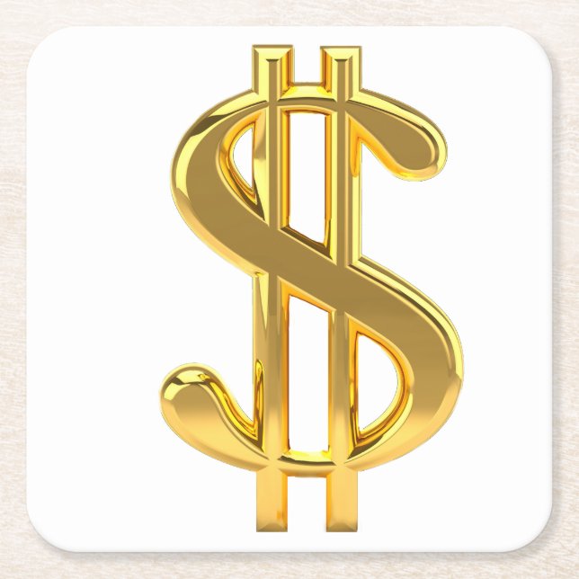 Posavasos Cuadrado De Papel Montaña Rótulo en dólares (Anverso)