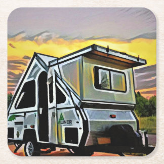 Posavasos Cuadrado De Papel Montaña rusa aliner