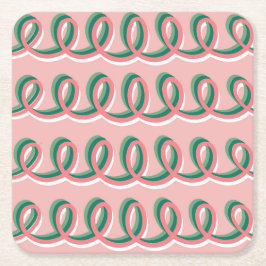 Posavasos Cuadrado De Papel Montaña Rusa de Bucles