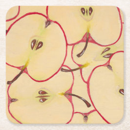 Posavasos Cuadrado De Papel Montaña rusa de manzana