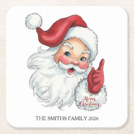 Posavasos Cuadrado De Papel Montañas de papel de Navidades de Santa Vieja | Re