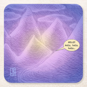 Posavasos Cuadrado De Papel Montañas de papel de sueños de montaña