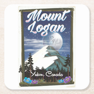 Posavasos Cuadrado De Papel Monte Logan, Yukon, Canadá