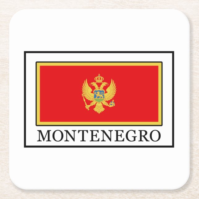Posavasos Cuadrado De Papel Montenegro (Anverso)