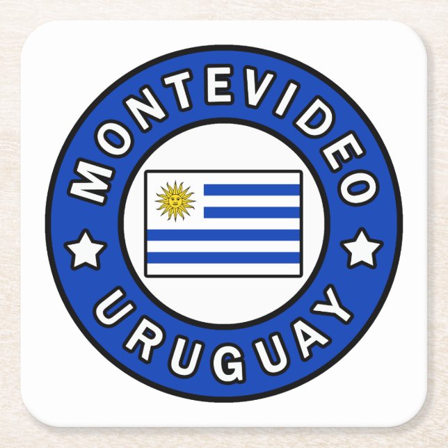 Posavasos Cuadrado De Papel Montevideo Uruguay (Anverso)