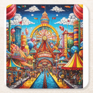 Posavasos Cuadrado De Papel Montura de papel de carnaval
