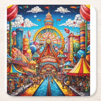 Posavasos Cuadrado De Papel Montura de papel de carnaval