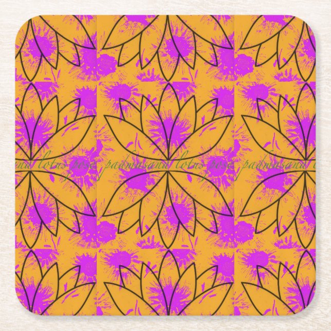 Posavasos Cuadrado De Papel Montura de papel de Padmasana (Anverso)