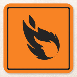 Posavasos Cuadrado De Papel Montura de papel de Rótulo de fuego