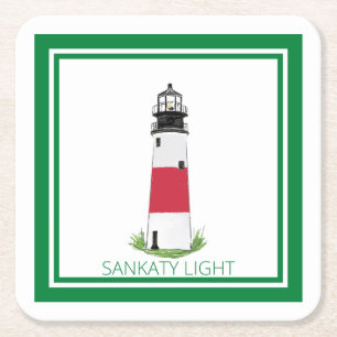 Posavasos Cuadrado De Papel Montura de papel ligero de Nantucket (Sconset) San
