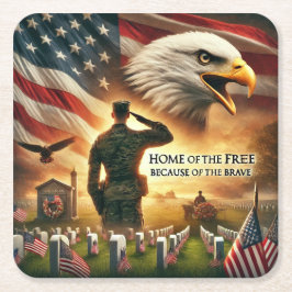 Posavasos Cuadrado De Papel Monumento conmemorativo a los desastres