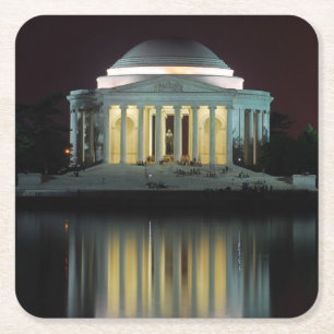 Posavasos Cuadrado De Papel Monumento de Jefferson