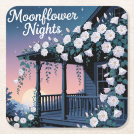 Posavasos Cuadrado De Papel Moonflower Nights Romantic Coaster Set