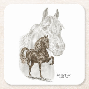 Posavasos Cuadrado De Papel Morgan Horse Art