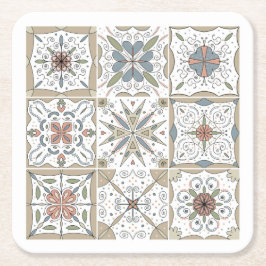Posavasos Cuadrado De Papel Mosaico de mosaico de patrones