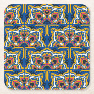 Posavasos Cuadrado De Papel Mosaico Indio Talavera: Cerámica sin Marea.