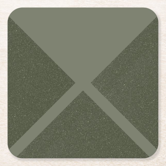 Posavasos Cuadrado De Papel Moss Green X Pattern - Soporte de papel (Anverso)