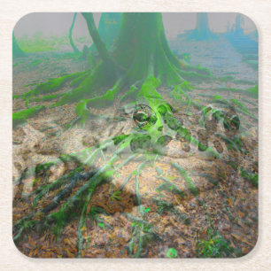 Posavasos Cuadrado De Papel Mossy Frog