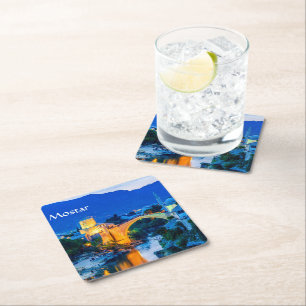 Posavasos Cuadrado De Papel Mostar