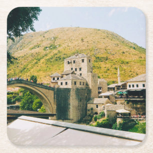 Posavasos Cuadrado De Papel Mostar - Bosnia y Herzegovina