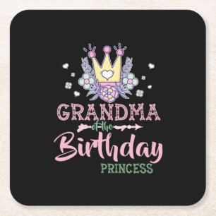Posavasos Cuadrado De Papel Mother Art Grandma Of The Birthday Princess Xmas