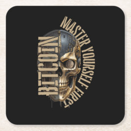 Posavasos Cuadrado De Papel motivación BTC | Calavera | Bitcoin cripto 
