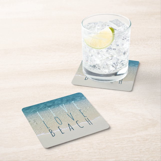 Posavasos Cuadrado De Papel Motivación de las olas de surf turquesa en el océa (In situ)