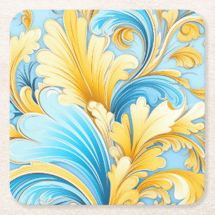 Posavasos Cuadrado De Papel motivos ucranianos 