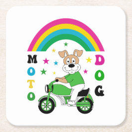 Posavasos Cuadrado De Papel Moto Dog