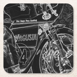 Posavasos Cuadrado De Papel Motocicleta 1 coastercnm
