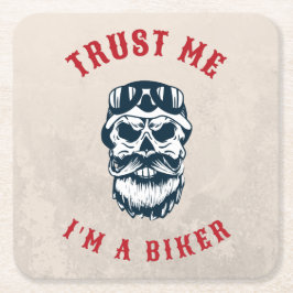 Posavasos Cuadrado De Papel Motorcycle Trust me soy un ciclista