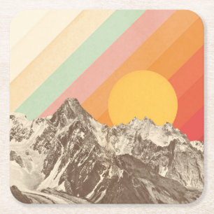 Posavasos Cuadrado De Papel Mountainscape el 1% el pipe% Florent Bodart