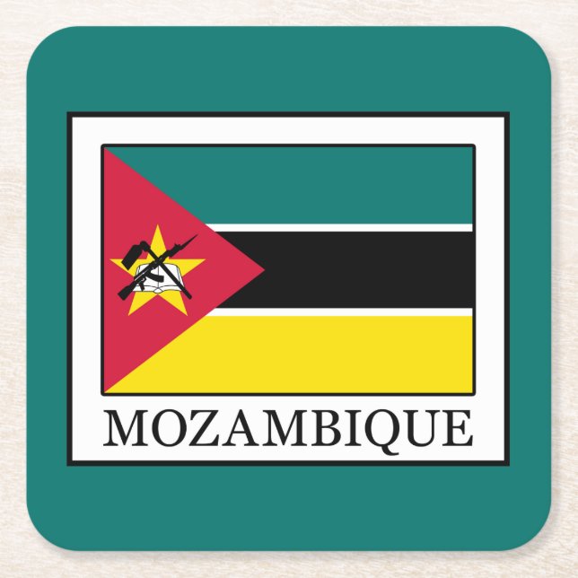 Posavasos Cuadrado De Papel Mozambique (Anverso)