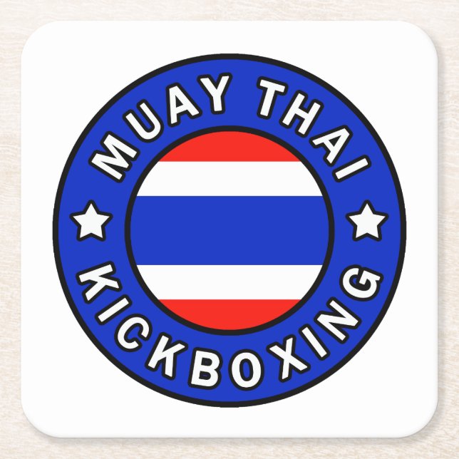 Posavasos Cuadrado De Papel Muay Thai (Anverso)