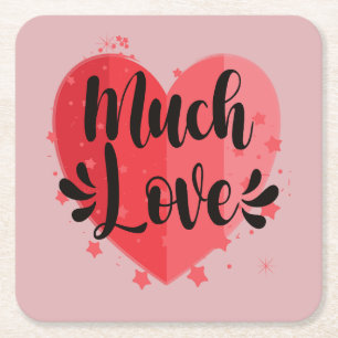 Posavasos Cuadrado De Papel Mucho amor, gran corazón