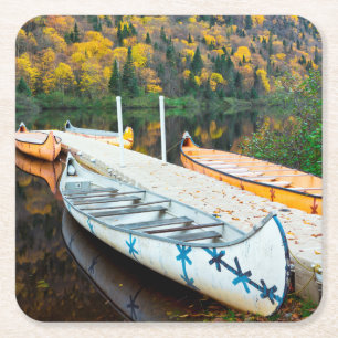 Posavasos Cuadrado De Papel Muelle de Rivière Jacques-Cartier el   Rabaskas